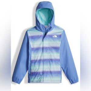 The North Face Resolve Reflective Blue Ombré Stripe Girls Jacket Size L (14-16)